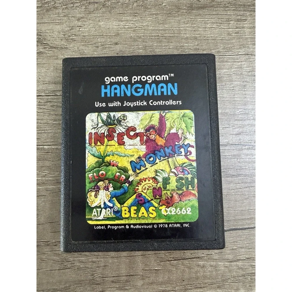 Hangman CX2662 Atari 2600 Cartridge Tested Video Game Used